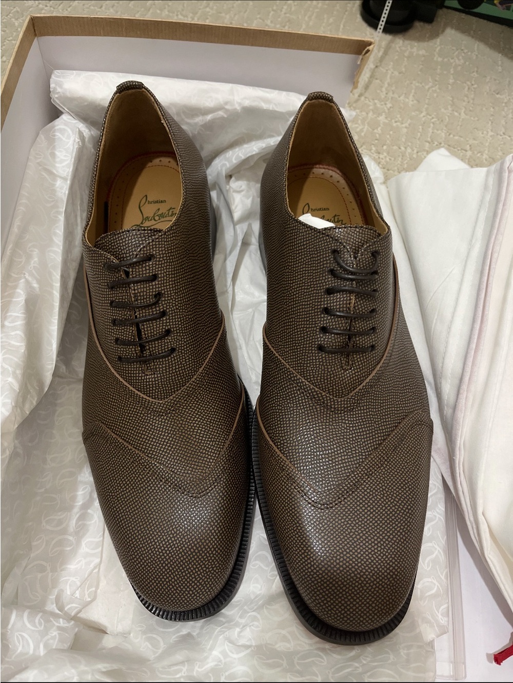 Christian Louboutin men’s brown with Red Soles